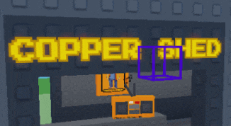 a video game called copper shed is being played on a computer screen