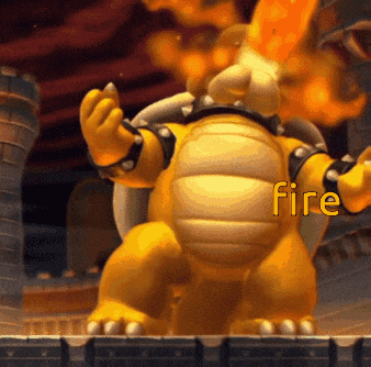 a cartoon character with the word fire written on it