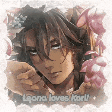 a picture of a man with long hair and horns surrounded by flowers .