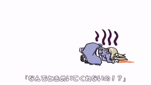 a cartoon of a girl looking at a girl laying down
