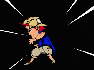 a cartoon character says henshin-a-go-go baby in a speech bubble