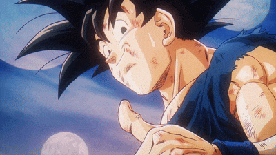 a close up of a cartoon character 's face with a moon in the background