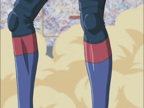 a close up of a person 's legs with blue knee pads
