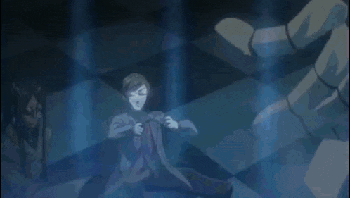a cartoon character is being attacked by a giant monster