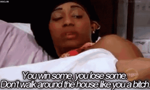 a woman is laying in a hospital bed with her eyes closed and says `` you win some , you lose some .