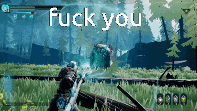 a screenshot of a video game with the words fuck you on it