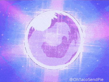 a purple background with a white circle in the middle and the words ohtacosendpie below it