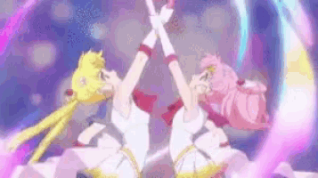Sailor Moon Sailor Chibi Moon GIF - Sailor Moon Sailor Chibi Moon Rainbow Double Moon Heartache GIFs