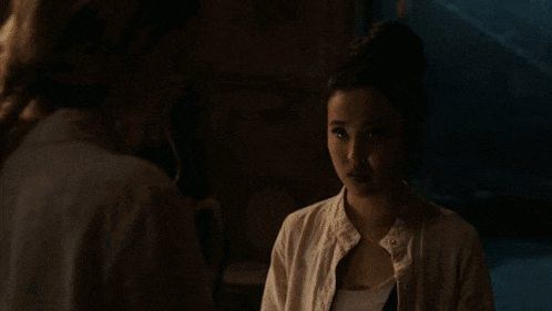 a woman in a white shirt says i 'm just glad you were by my side through it all ..