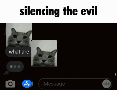 a screenshot of a text message with the words silencing the evil at the top