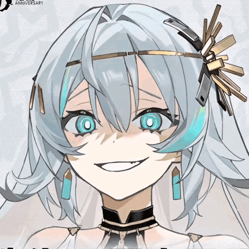 a drawing of a girl with the words anniversary on the bottom right