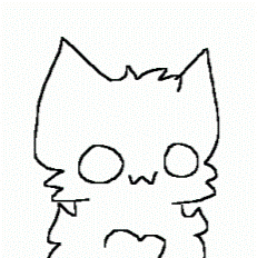 a black and white drawing of a cat 's face with the word owo on it