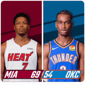 Miami Heat (69) Vs. Oklahoma City Thunder (54) Half-time Break GIF - Nba Basketball Nba 2021 GIFs