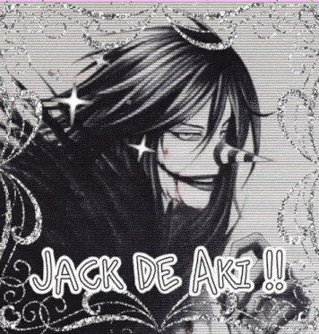 a black and white image of a man with the words jack de aki
