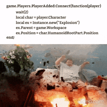 a picture of a man sitting on a couch with an explosion behind him and the words game players player added connect function player