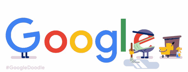 a google logo with hearts and a bucket