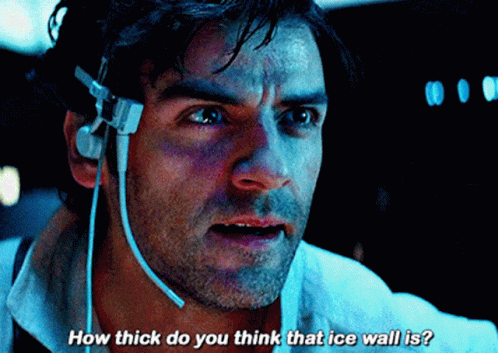 Star Wars Poe Dameron GIF - Star Wars Poe Dameron How Thick Do You Think That Ice Wall Is GIFs