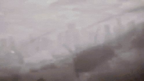 a painting of a destroyed city with a bird flying over it