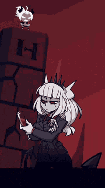 a cartoon of a woman holding a glass of wine with the words glorious success below her