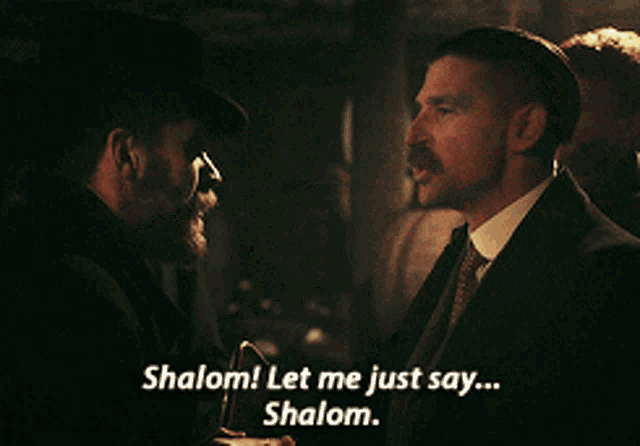 a man in a hat says " shalom let me just say "