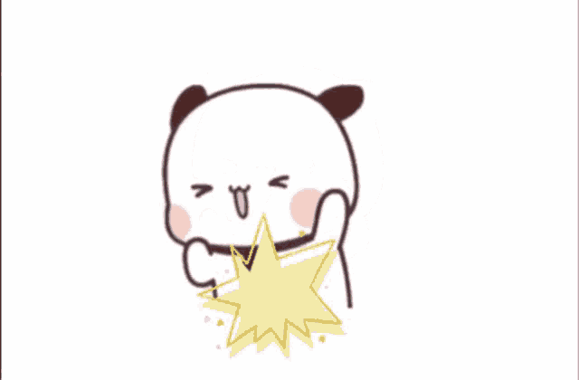 a cartoon of a panda bear with chinese writing