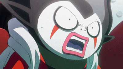 a cartoon character with a surprised look on their face