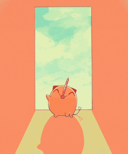 a cartoon of a pig with a horn on its head