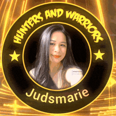a logo for hunters and warriors judsmarie with a picture of a woman