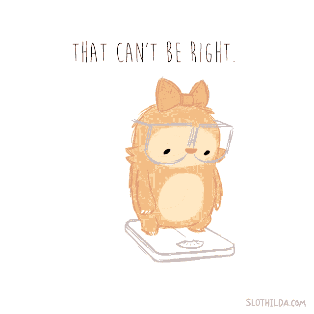 a cartoon of a sloth wearing glasses and a pink bow with the words that can 't be right
