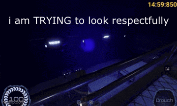 a screenshot of a video game with the words i am trying to look respectfully