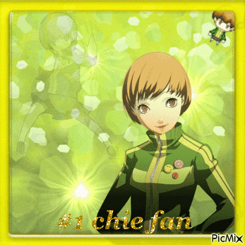 a picture of a girl with the words # 1 chef fan written on it