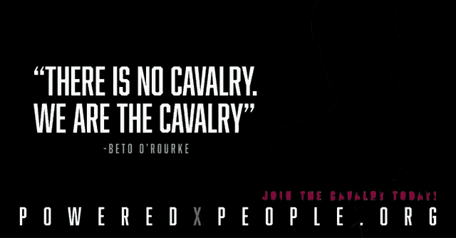 a black and white photo of a man with the words " there is no cavalry we are the cavalry " on it