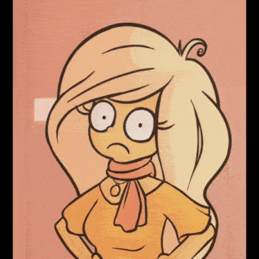 a cartoon drawing of a girl with big eyes
