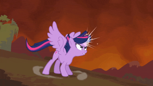 twilight sparkle from my little pony is jumping out of the ground