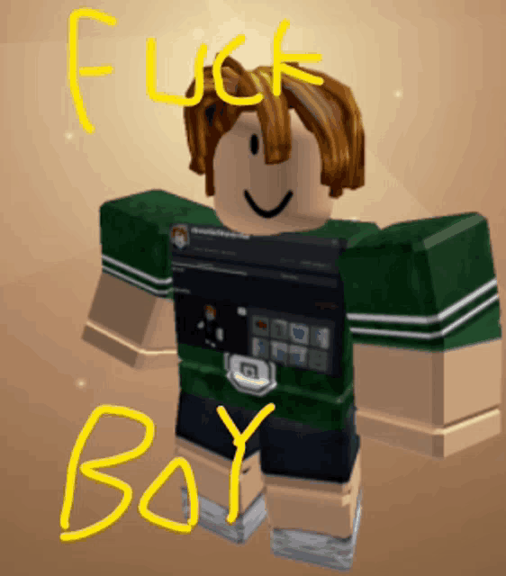 a picture of a boy with the word fuck boy written in yellow
