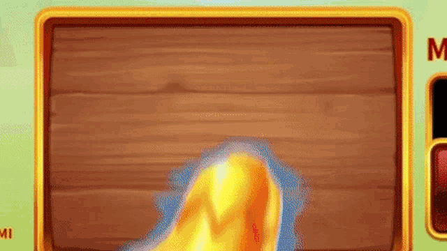 a cartoon illustration of a fire coming out of a microwave oven .