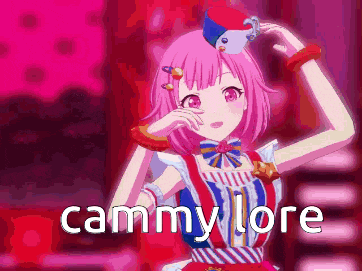 a pink haired anime girl with the name cammy lore on the bottom of the image