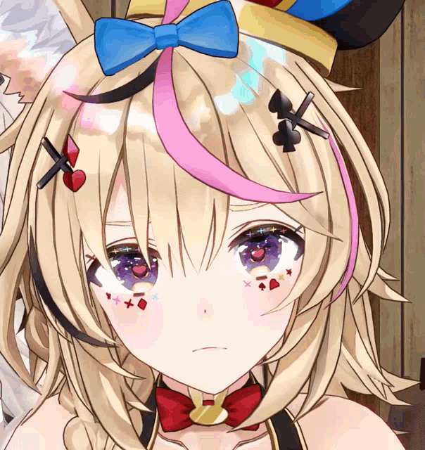 a close up of a girl 's face with hearts on her face