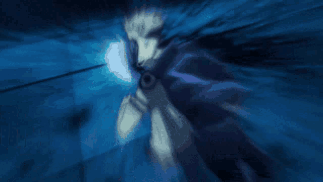 a shirtless anime character with a tattoo on his back