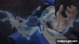 a person is being struck by a lightning bolt in a cartoon .
