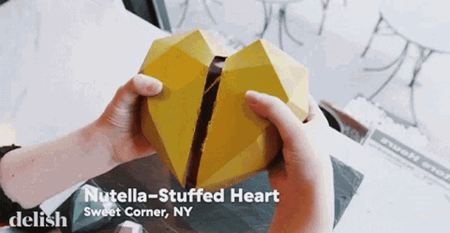 Nutella Stuffed Heart Chocolate GIF - Nutella Stuffed Heart Chocolate Mmm GIFs