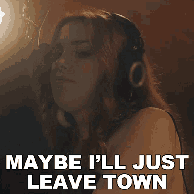 Maybe Ill Just Leave Town Caylee Hammack GIF - Maybe Ill Just Leave Town Caylee Hammack Hard Candy Christmas Song GIFs
