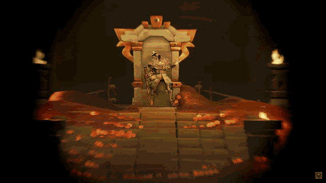 a video game shows a skeleton standing in a doorway