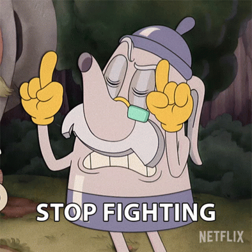 Stop Fighting Elder Kettle GIF - Stop Fighting Elder Kettle The Cuphead Show GIFs