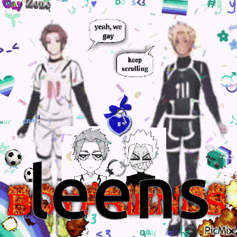 a collage of cartoon characters with the words bleens in the middle
