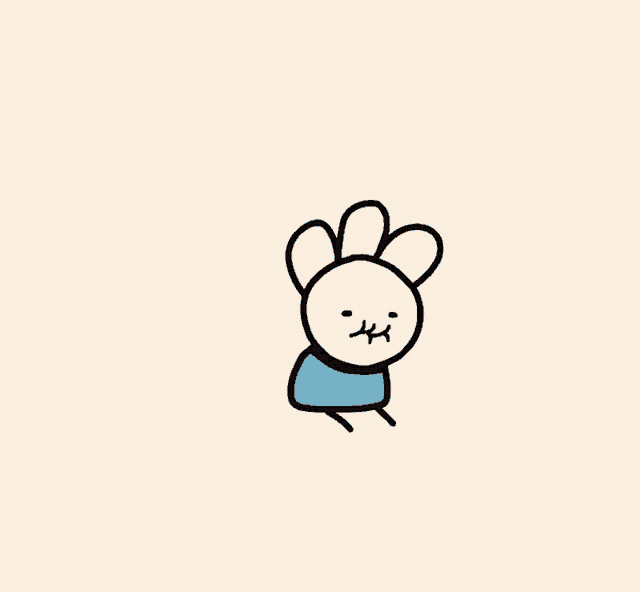 a drawing of a person with a blue shirt and a flower on their head