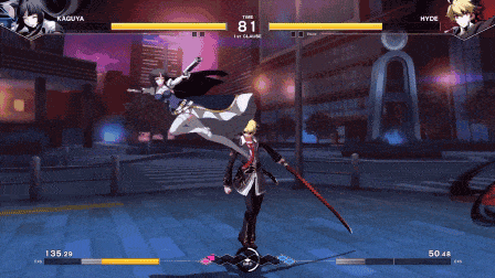 kaguva and hyde are fighting in a video game and the time is 81