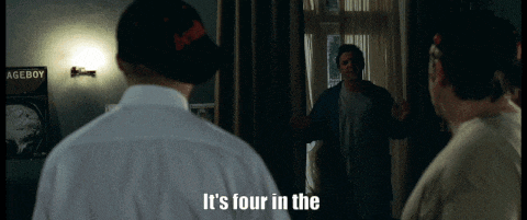 a man says it 's four in the in a room