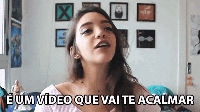 a woman says " e um video que vai te acalmar " in spanish