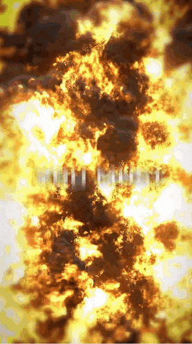 a close up of a fire explosion with the word ghost written in the center